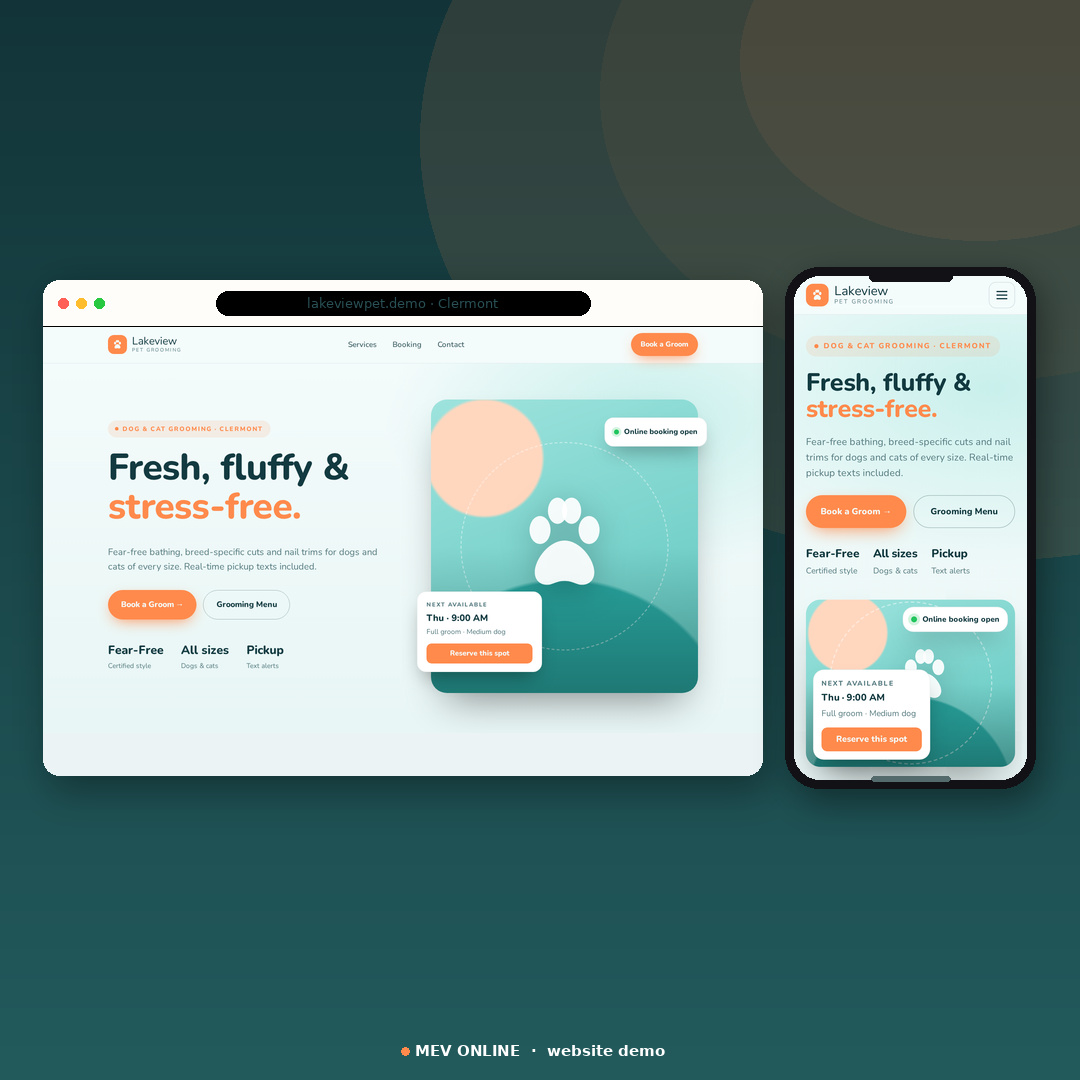Lakeview Pet pet care website demo